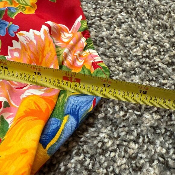 Vintage Banana Republic Red Mini Shirt Small S Small Floral Tapestry - Picture 4 of 6